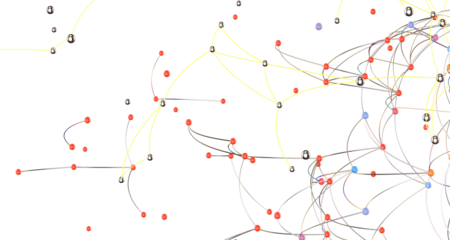 Gene lines and nodes, biological gene structure, 3d rendering.