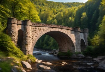Fototapeta premium bridge over the river in the mountains
