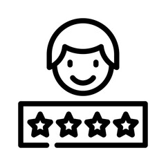 rating stars line icon