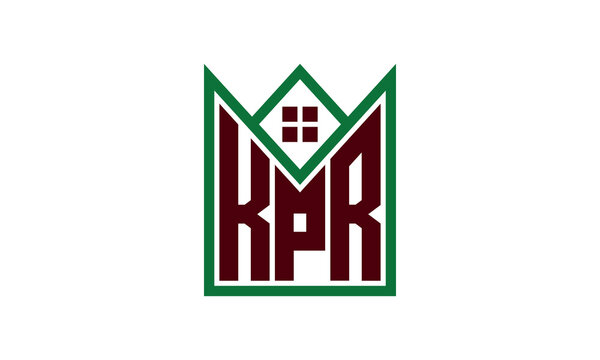 KPR initial letter real estate builders logo design vector. construction ,housing, home marker, property, building, apartment, flat, compartment, business, corporate, house rent, rental, commercial