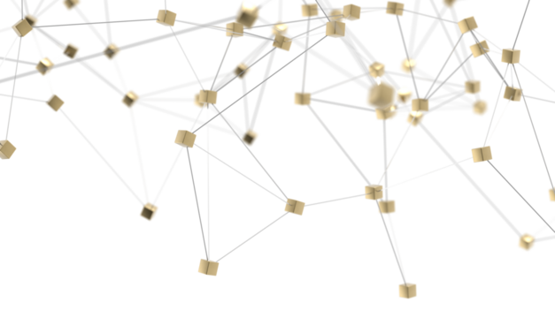 Abstract futuristic - technology with polygonal shapes on dark blue background.