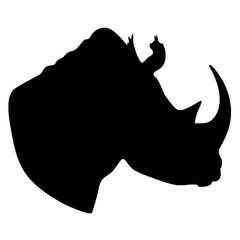 rhino silhouette isolated on white