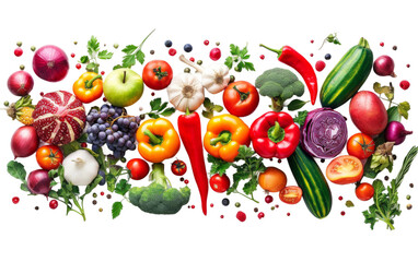 Colorful Farmers Market for World Food Day On Transparent Background.