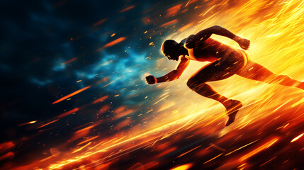 Fototapeta premium AI Generated Image. Graphic Illustration of International sport competition. Field-and-track athletics