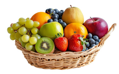 Naklejka na ściany i meble Healthy Fruit Basket for World Food Day On Transparent Background.