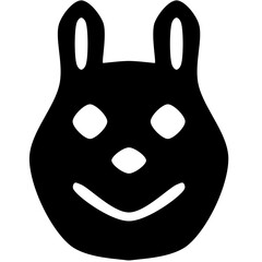 rabbit emoji vector icon - simple round curve