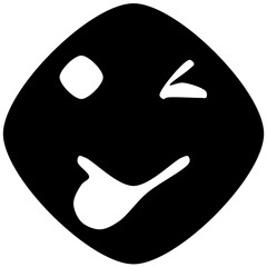 joke emoji vector icon - simple round curve