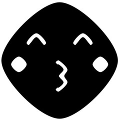 kiss emoji vector icon - simple round curve
