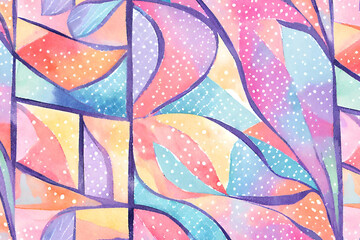 Bold watercolor brush strokes background, Watercolor abstract background, Stained glass effect using vibrant watercolor background