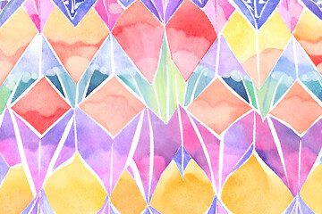Bold watercolor brush strokes background, Watercolor abstract background, Stained glass effect watercolor background