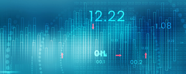 Fototapeta premium 2d rendering Stock market online business concept. business Graph 