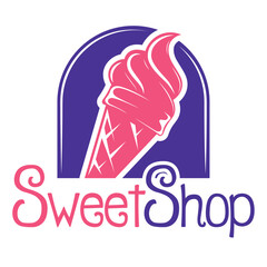 Sweet shop Local food logo Vector illustration