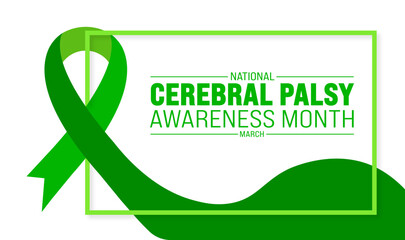 March is national Cerebral Palsy Awareness Month background template. Holiday concept. use to background, banner, placard, card, and poster design template with text inscription and standard color.