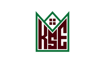 KSE initial letter real estate builders logo design vector. construction ,housing, home marker, property, building, apartment, flat, compartment, business, corporate, house rent, rental, commercial