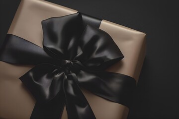 Elegant Gift Box with Luxurious Black Bow, Perfect for Special Occasions and Celebrations