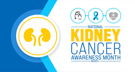 March is Kidney Cancer Awareness Month background template. Holiday concept. use to background, banner, placard, card, and poster design template with text inscription and standard color. vector
