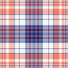 Invitation check vector tartan, native texture fabric plaid. Gift paper background textile seamless pattern in white and red colors.