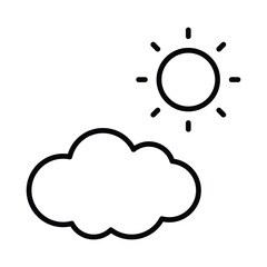 Cloud And Sun Icon vector. Stock illustration.