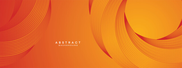 Abstract Red, Orange Waving Circles Lines Technology Background. Modern Orange Gradient with Glowing Lines, Shiny Geometric Shape Diagonal. for Brochure, Cover, Poster, Banner, Website, Header, flyer