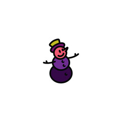 Original vector illustration. The icon of a kind snowman in a top hat.