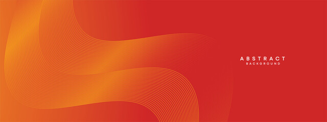 Abstract Red, Orange Waving Circles Lines Technology Background. Modern Orange Gradient with Glowing Lines, Shiny Geometric Shape Diagonal. for Brochure, Cover, Poster, Banner, Website, Header, flyer