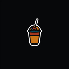 Original vector illustration. The icon of a milkshake glass.