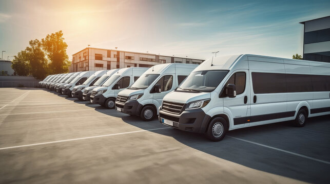 Sprinter Vans Lined Up at Dealership Ready for Business or Personal Use