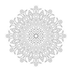 Mandala decorative round ornament for Coloring book page