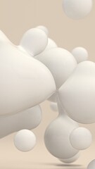 Abstract Liquid Spheres Floating 3D