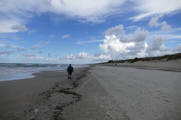 Naklejka premium Wanderung am Meer Kurische Nehrung
