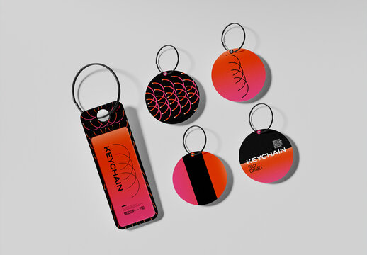 Different Models of Keychain Mockup