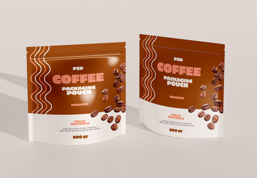 Front View of Coffee Pouch Mockup