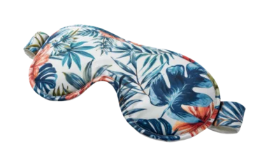 Stof per meter World Mental Health Day's Relaxing Sleep Mask On Transparent Background. © noman