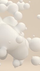Abstract Liquid Spheres Floating 3D