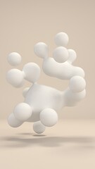 Abstract Liquid Spheres Floating 3D