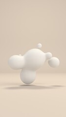 Abstract Liquid Spheres Floating 3D