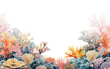 Obraz na płótnie Canvas World Oceans Day Coral Reef On Transparent Background.