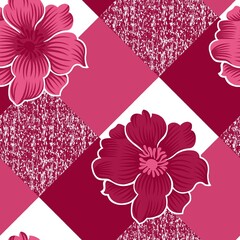 seamless geometrical floral bold floral pattern