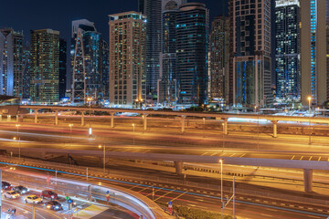 Streets of Dubai at night - 736362729