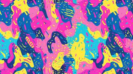 Colorful 1990s pattern background wallpaper - Generative AI	