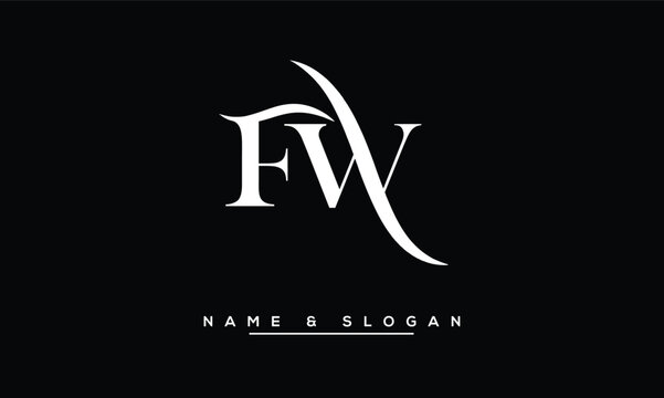 FW,  WF,  F,  W  Abstract  Letters  Logo Monogram