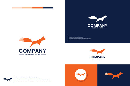walking fox, graceful and charming, logo design inspiration.