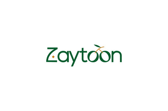 Zaytoon Negative space organic logo design. Olive concept. Arabic company logo