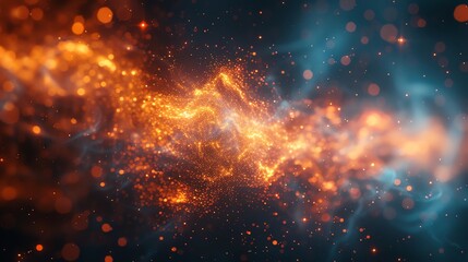 Bokeh Orange and Blue Particle Effect Stream Banner
