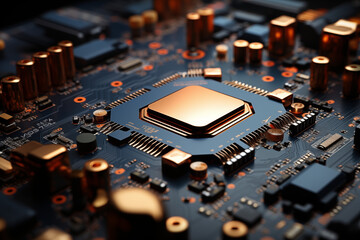 Computerplatine eines High-Tech Computers, Hohe Rechenleistung durch k&uuml;nstliche Intelligenz, GPU