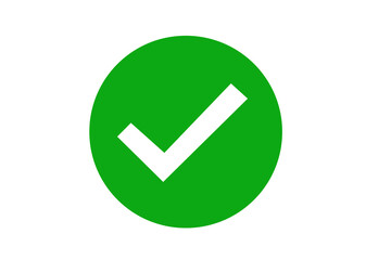 transparent Green check mark, green circle white tick symbols, checklist signs