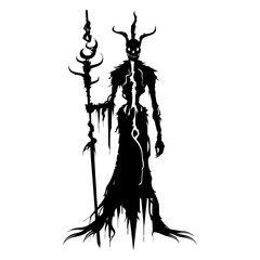 Silhouette undead lich black color only full body