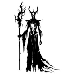 Silhouette undead lich black color only full body