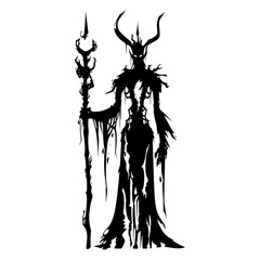 Silhouette undead lich black color only full body