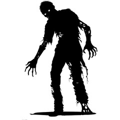 Silhouette zombie black color only full body